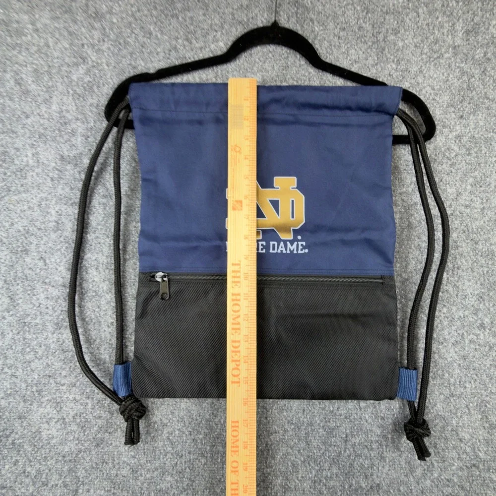 Notre Dame Fighting Irish Drawstring Cinch Bag Navy Black Logo Inc NCAA Sackpack